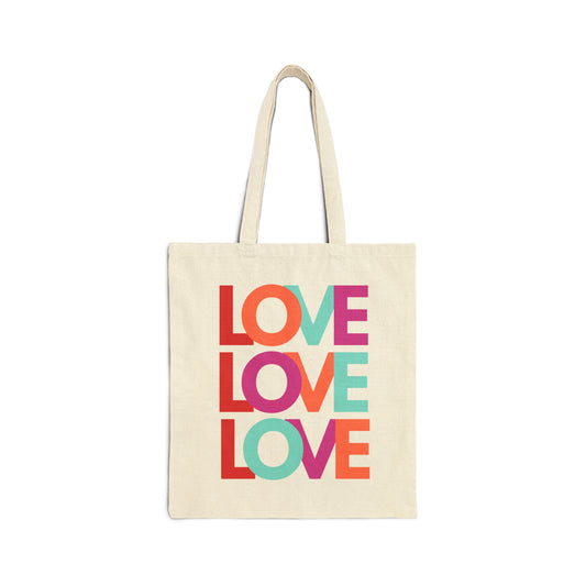 Love Cotton Canvas Tote Bag