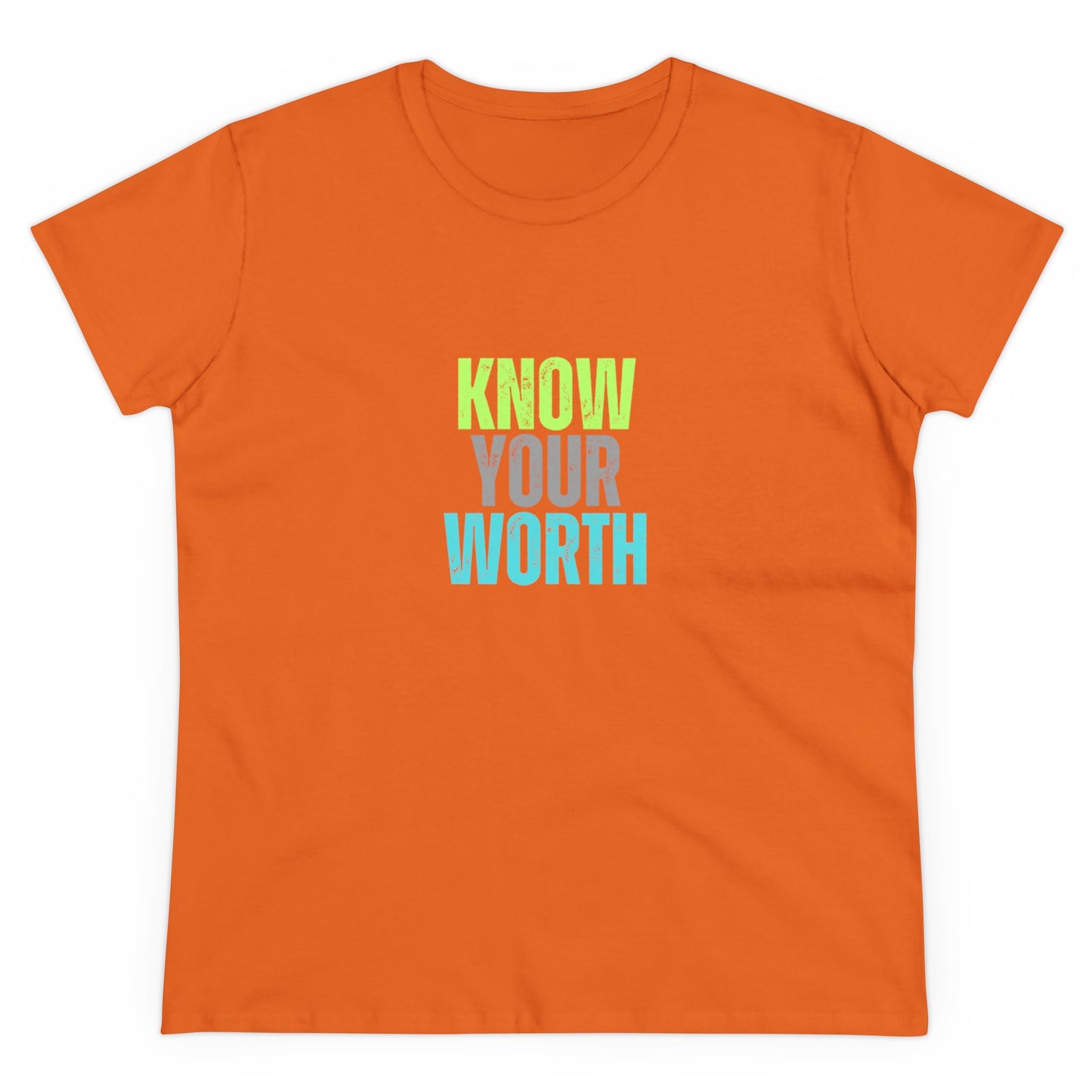 Know Your Worth Women's Midweight Cotton Tee