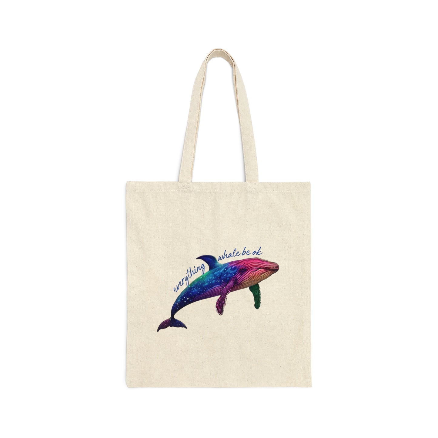 Everything Whale Be Ok Cotton Canvas Tote Bag