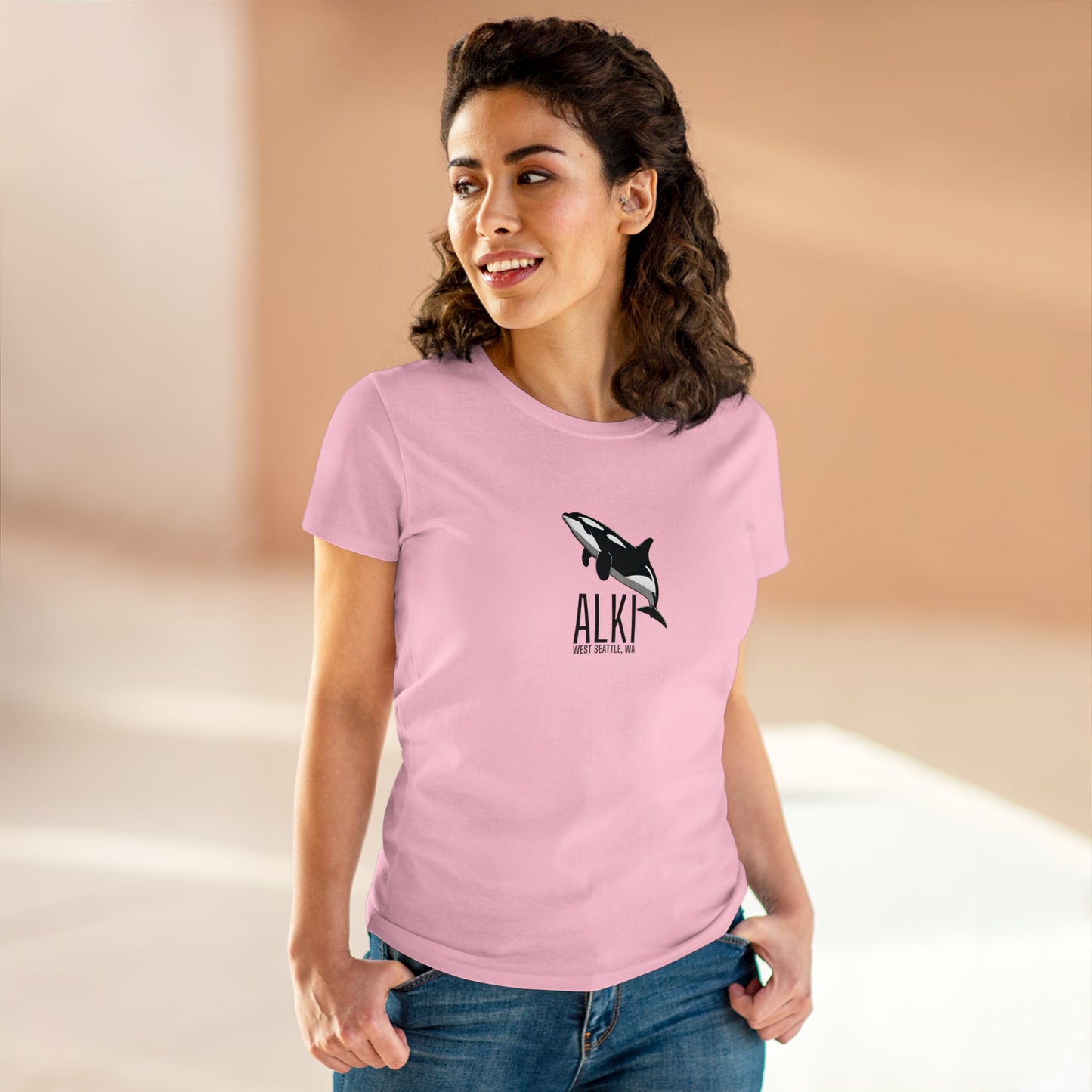 Alki West Seattle Orca Women's Midweight Cotton Tee