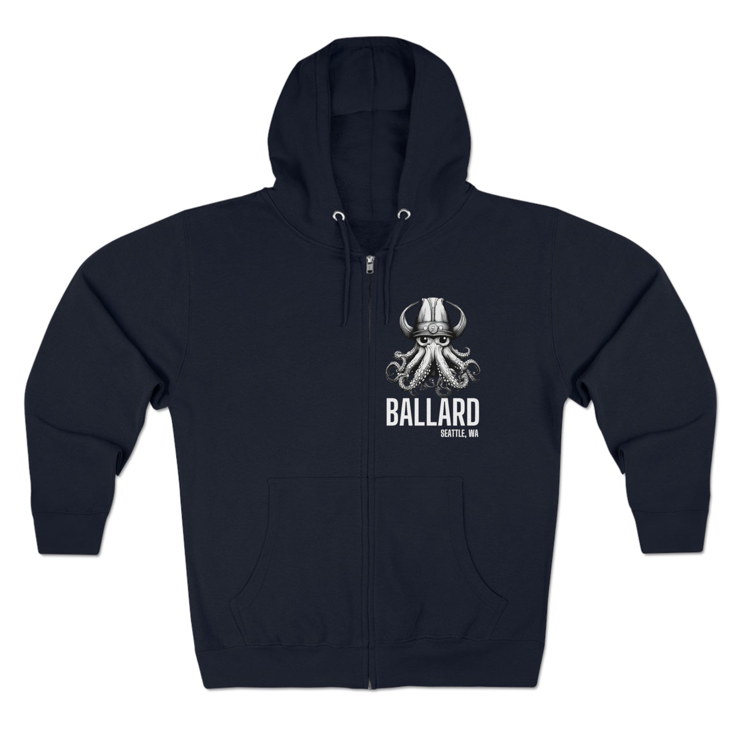 Ballard WA Octopus Unisex Zip Hoodie