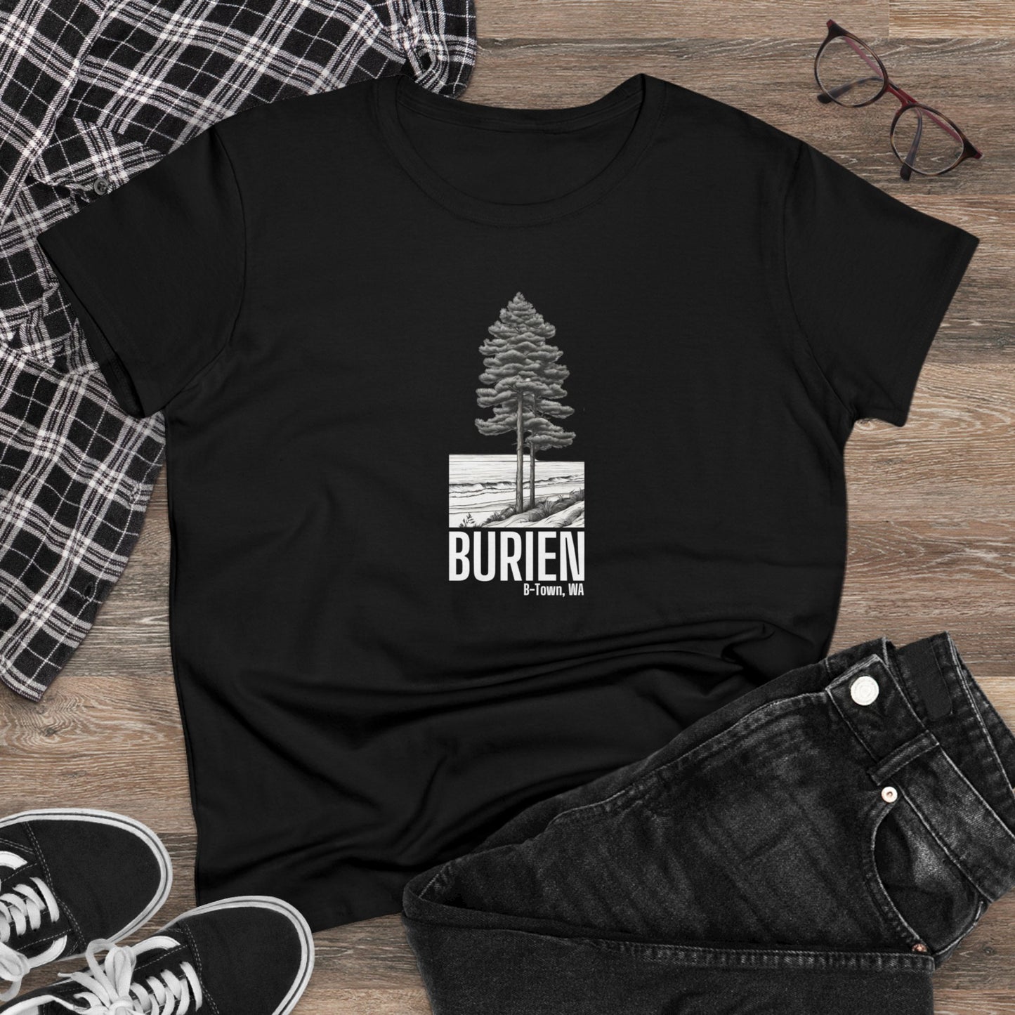 Burien WA Women's Midweight Cotton Tee