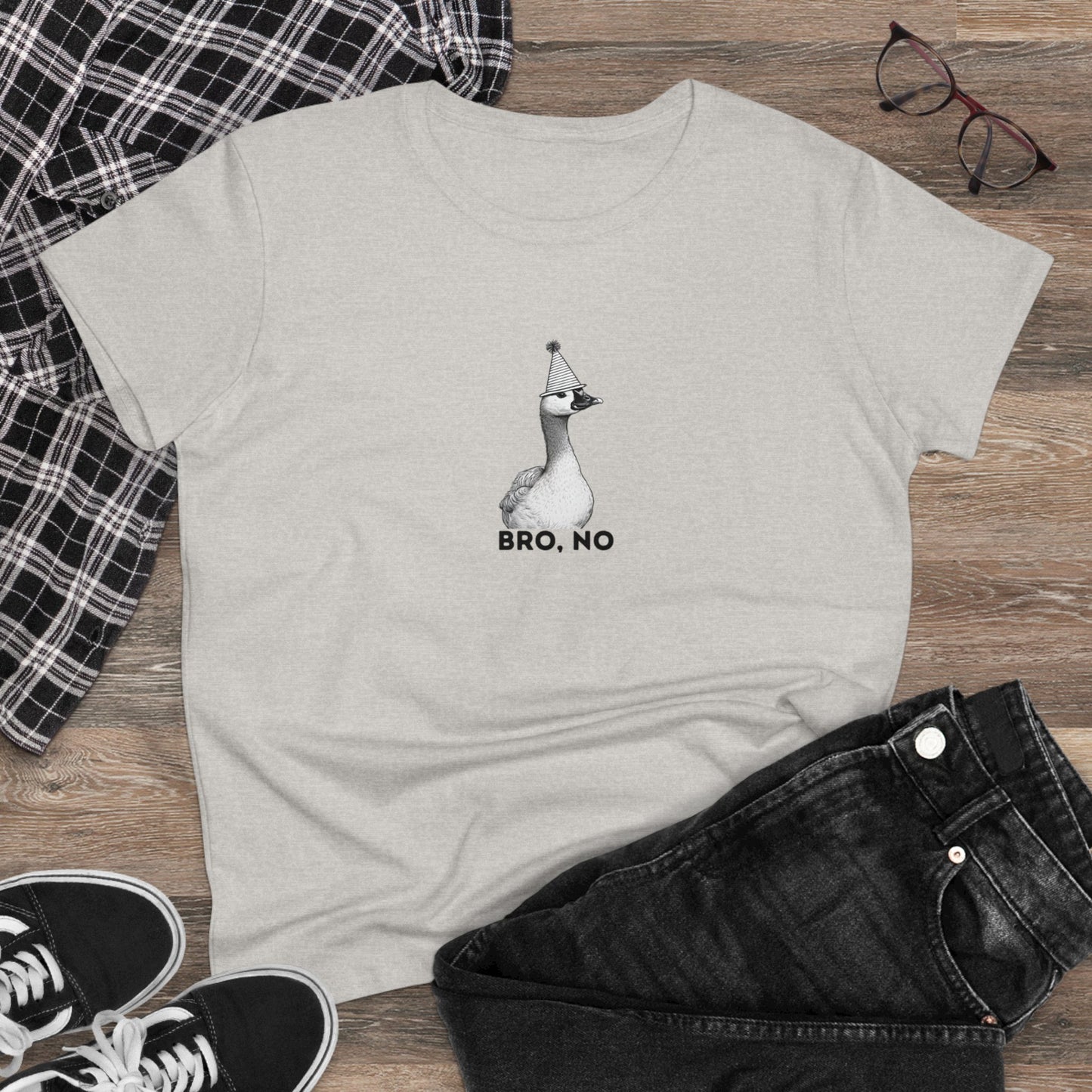 Bro, No Women's Midweight Cotton Tee