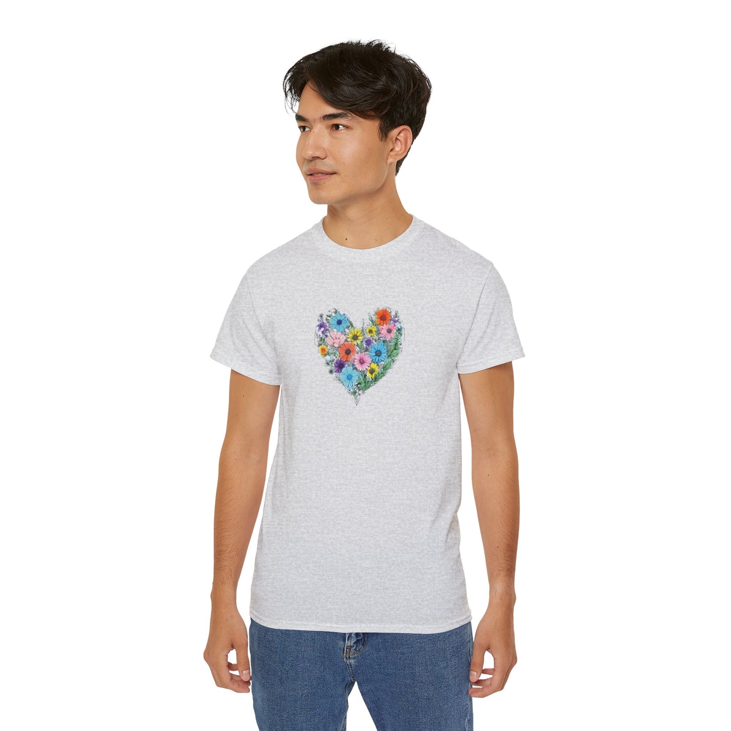 Floral Heart Men’s Ultra Cotton Tee