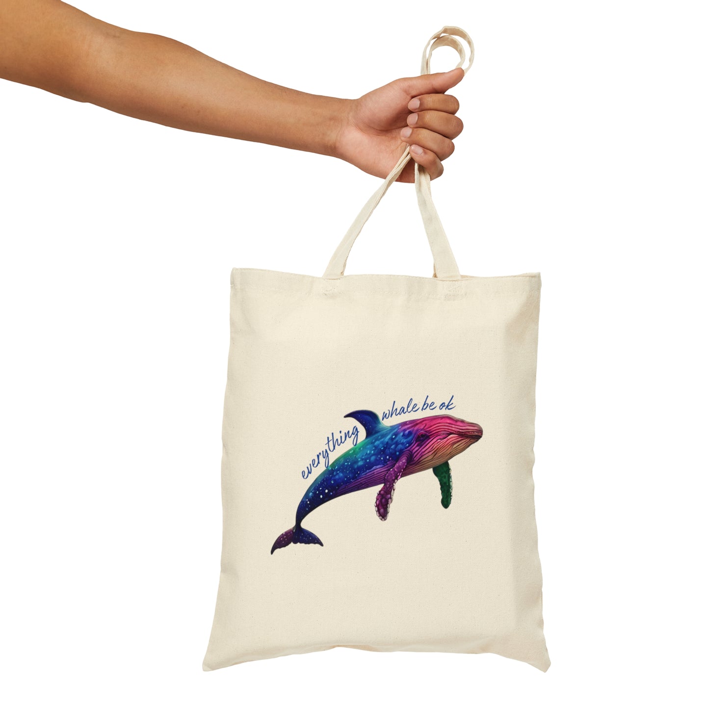 Everything Whale Be Ok Cotton Canvas Tote Bag