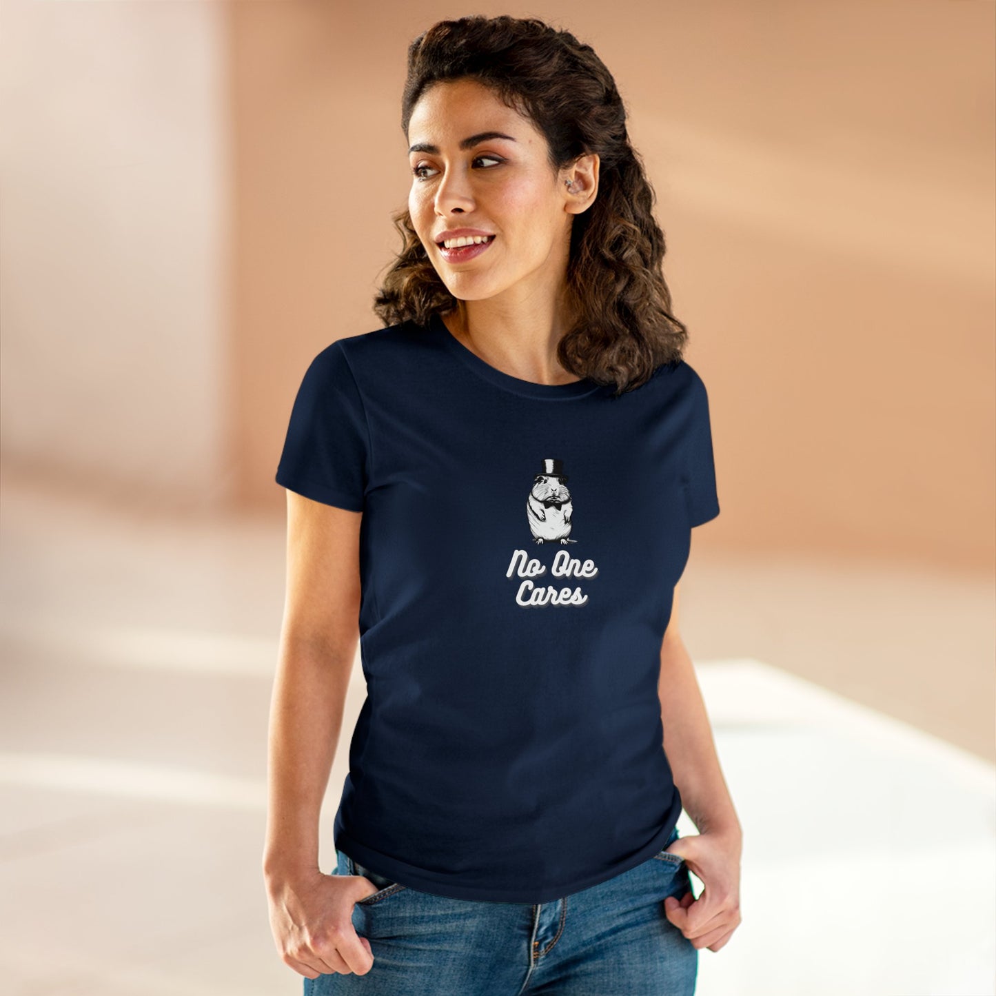 No One Cares Women's Midweight Cotton Tee