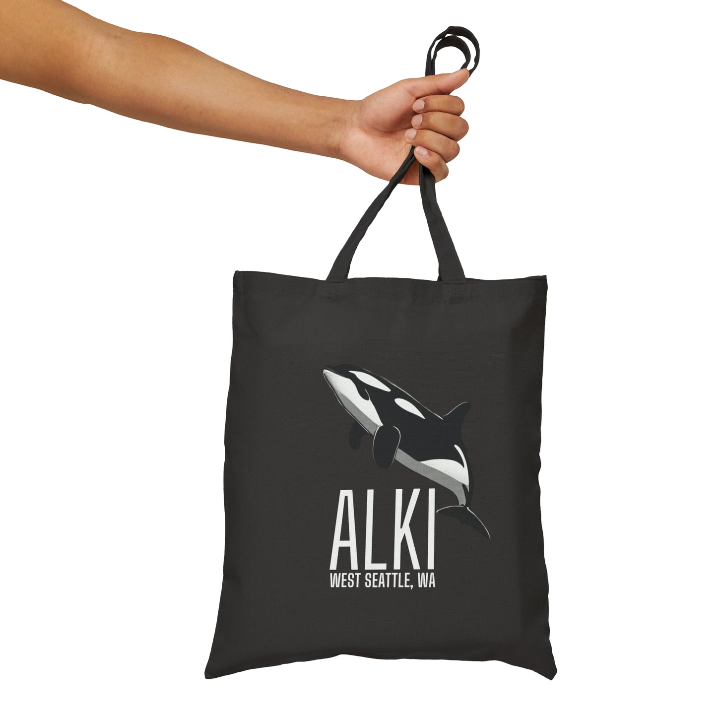 Alki West Seattle Orca Cotton Canvas Tote Bag