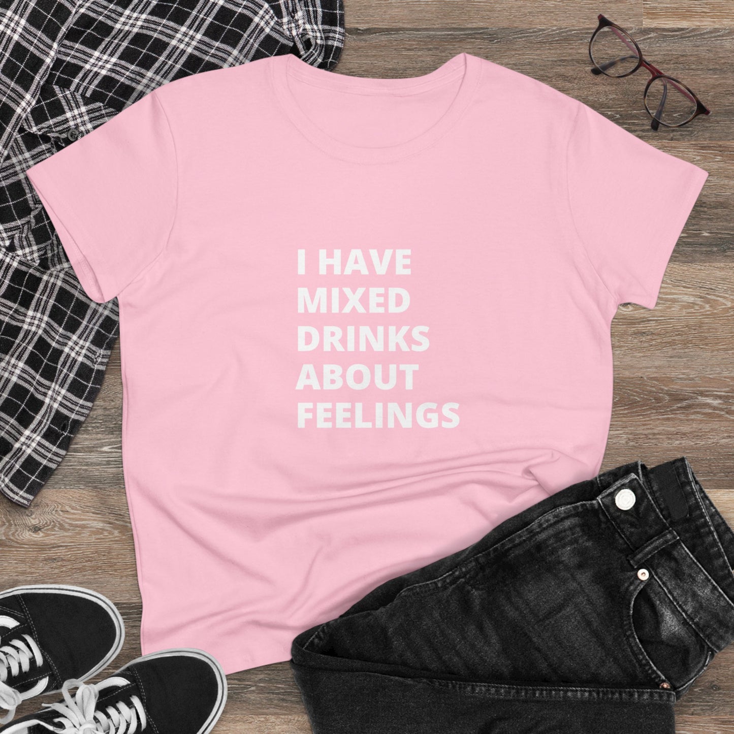 Mixed Drinks About Feelings Women's Midweight Cotton Tee