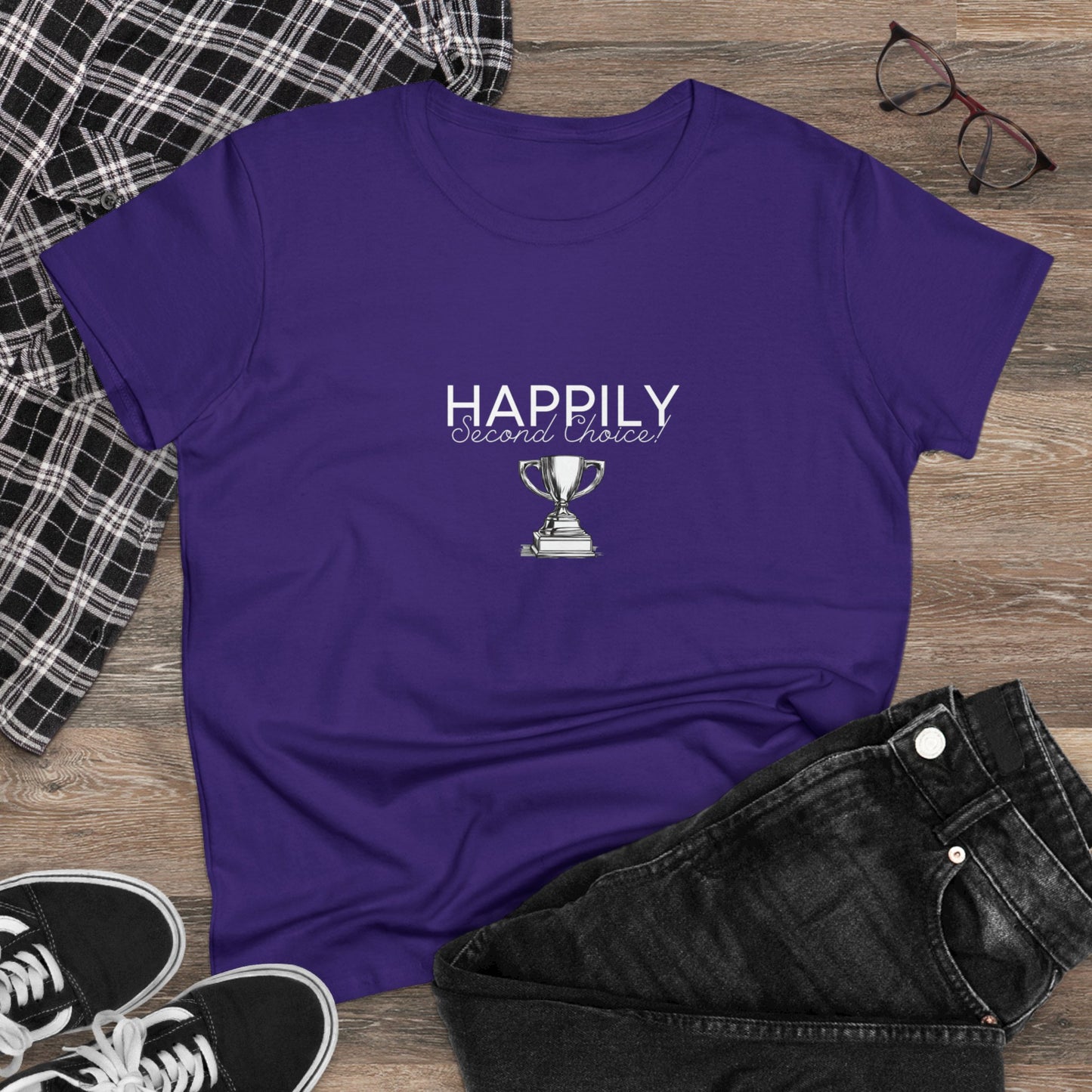 Happily Second Choice Women's Midweight Cotton Tee