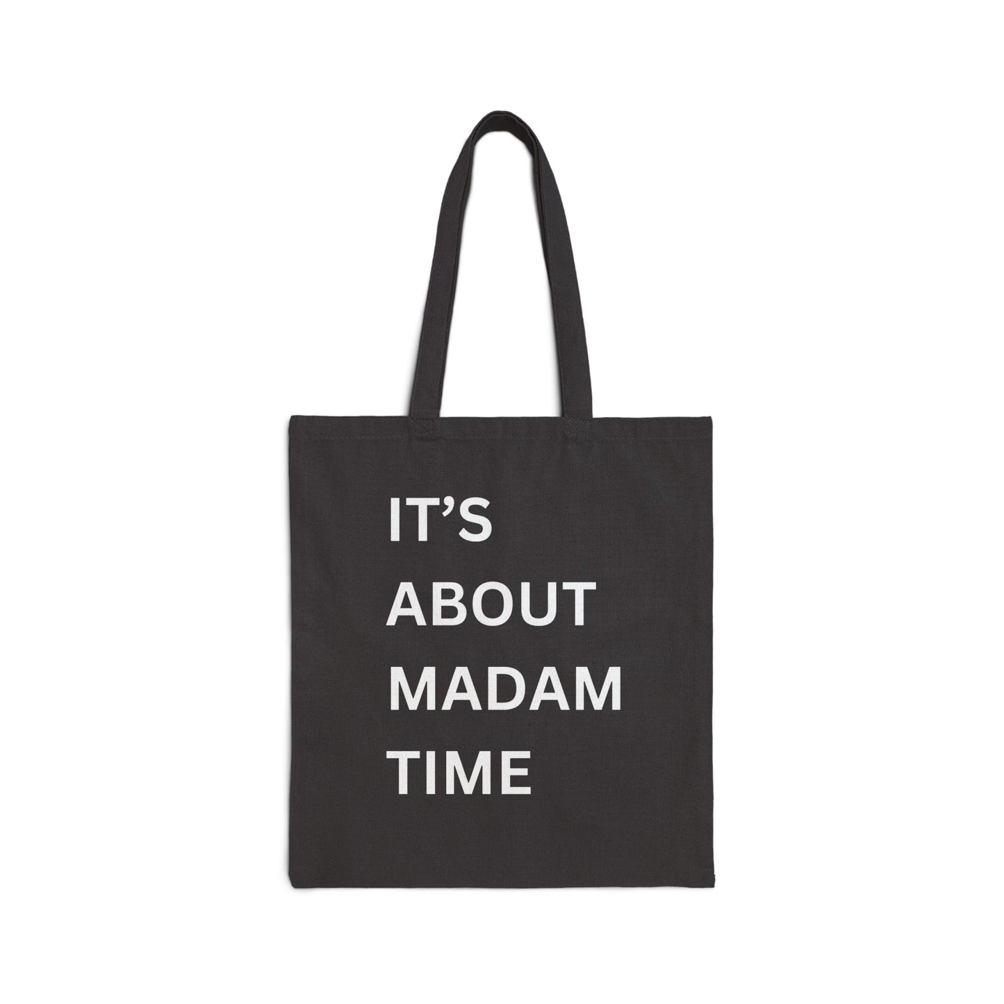 It’s About Madam Time Cotton Canvas Tote Bag