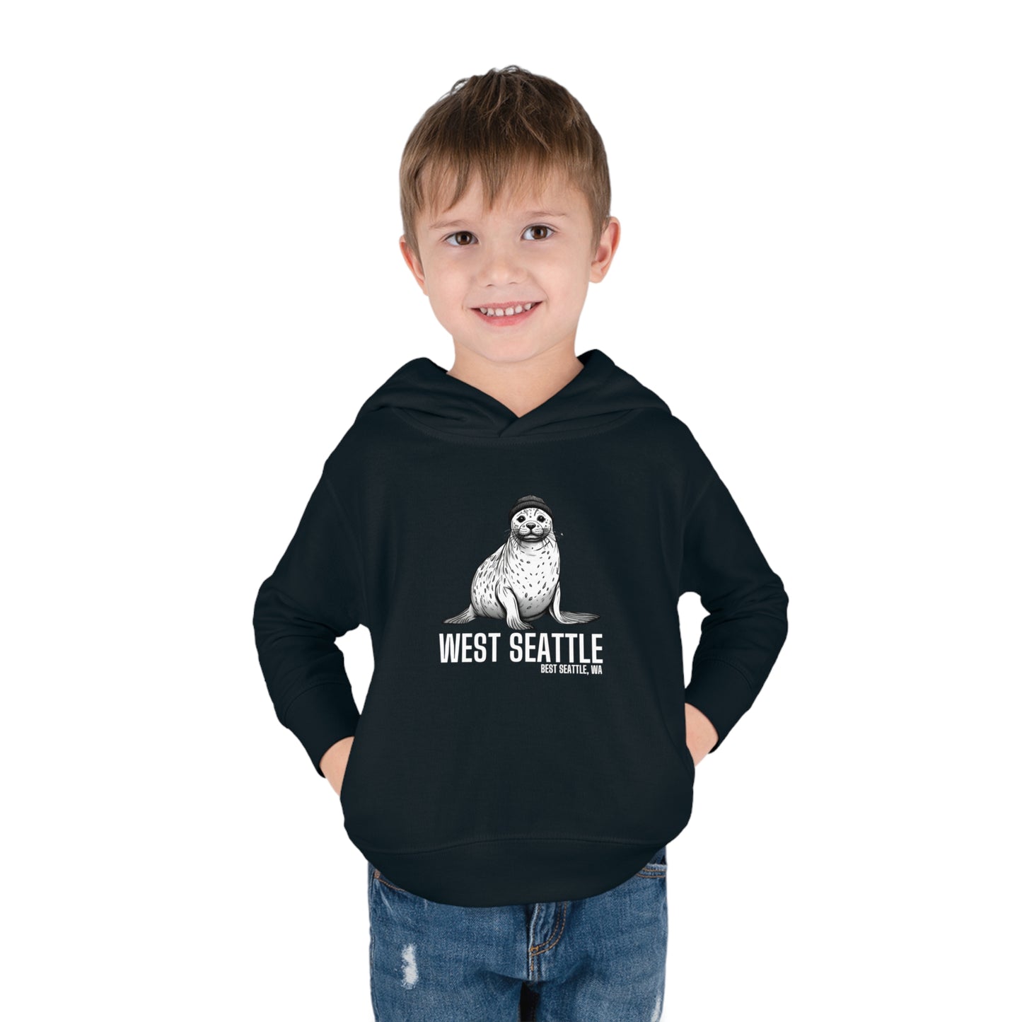 West Seattle Harbor Seal Toddler Pullover Fleece Hoodie