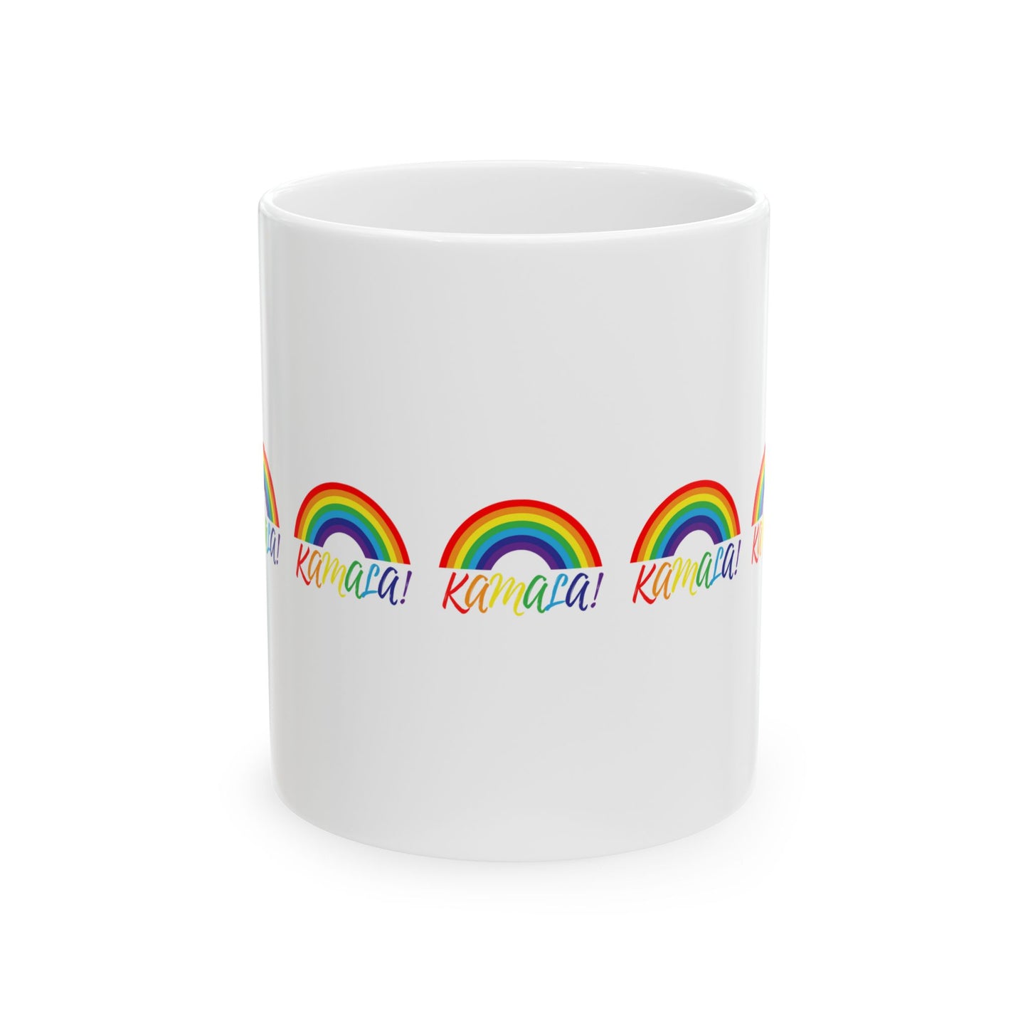 Rainbow Kamala Ceramic Mug, (11oz)