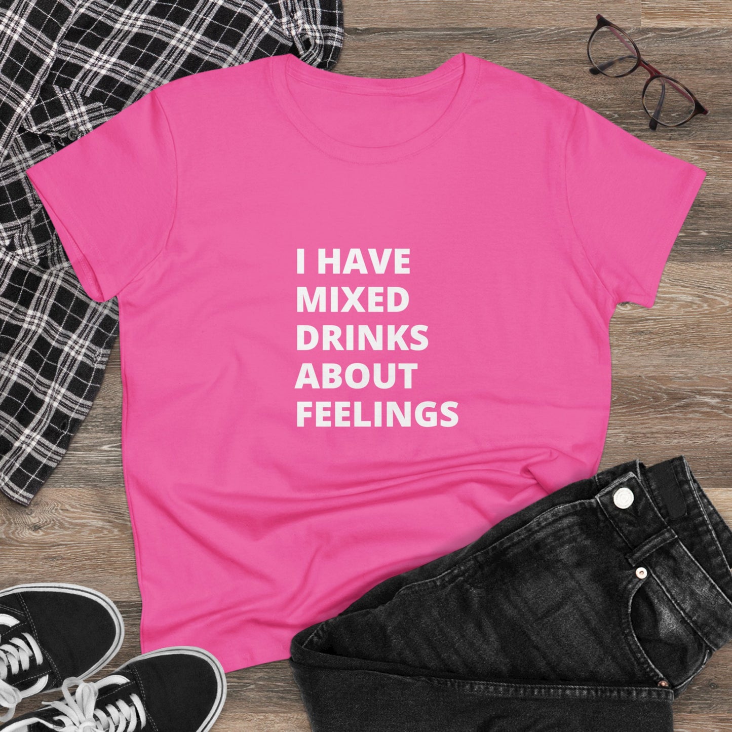 Mixed Drinks About Feelings Women's Midweight Cotton Tee