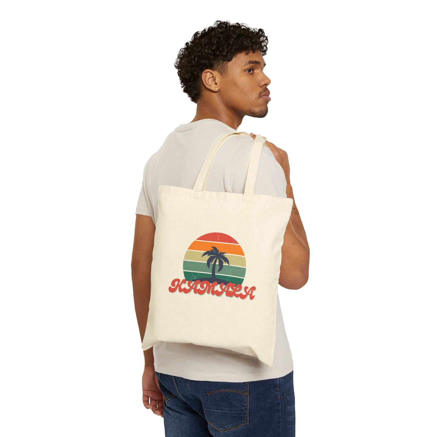 Palm Tree Kamala Cotton Canvas Tote Bag