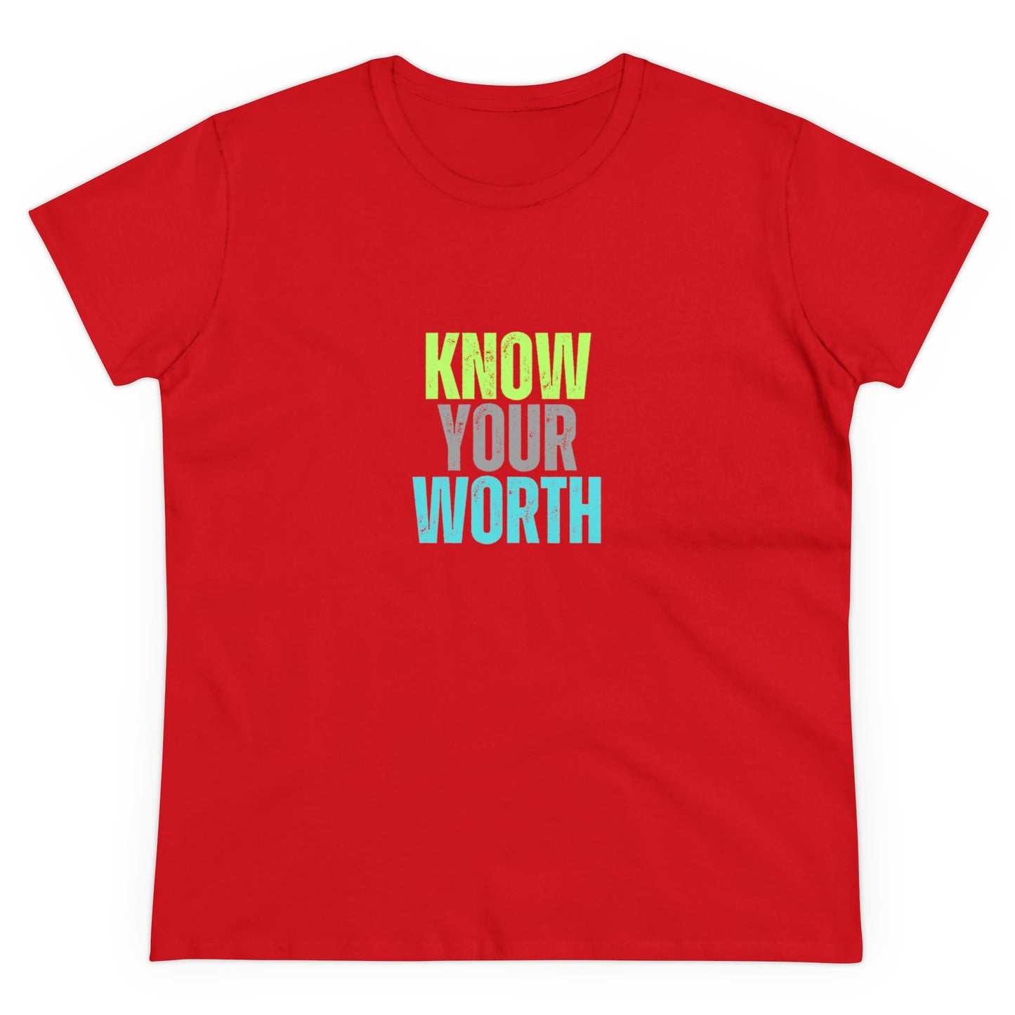 Know Your Worth Women's Midweight Cotton Tee