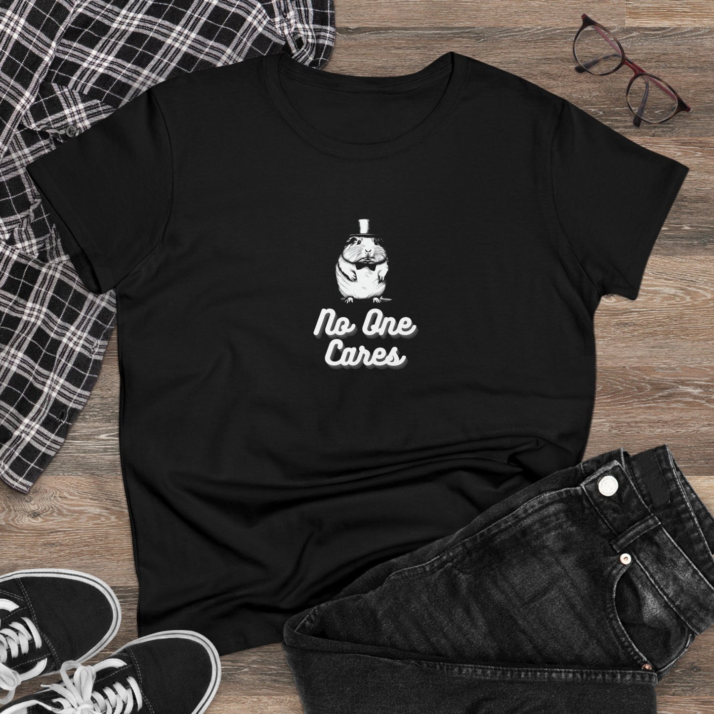 No One Cares Women's Midweight Cotton Tee