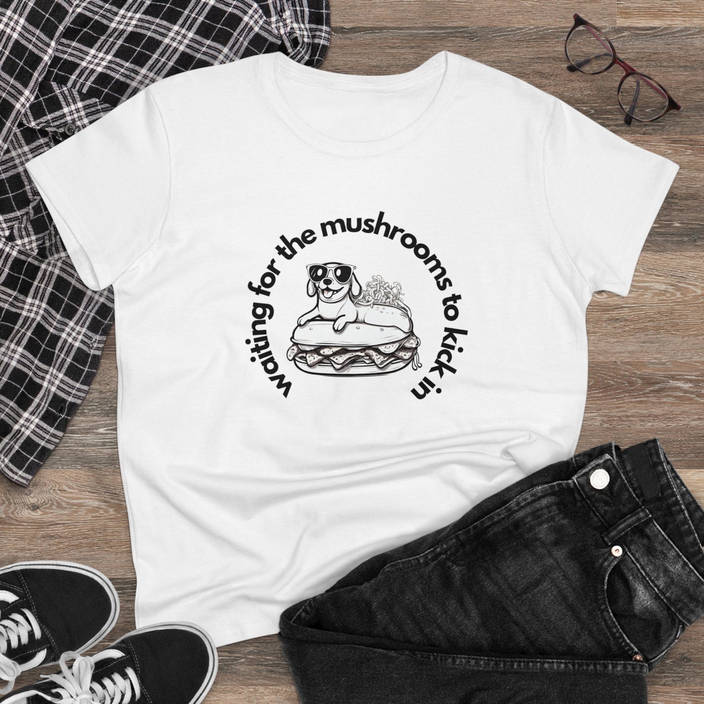 Waiting for the mushrooms Women's Midweight Cotton Tee