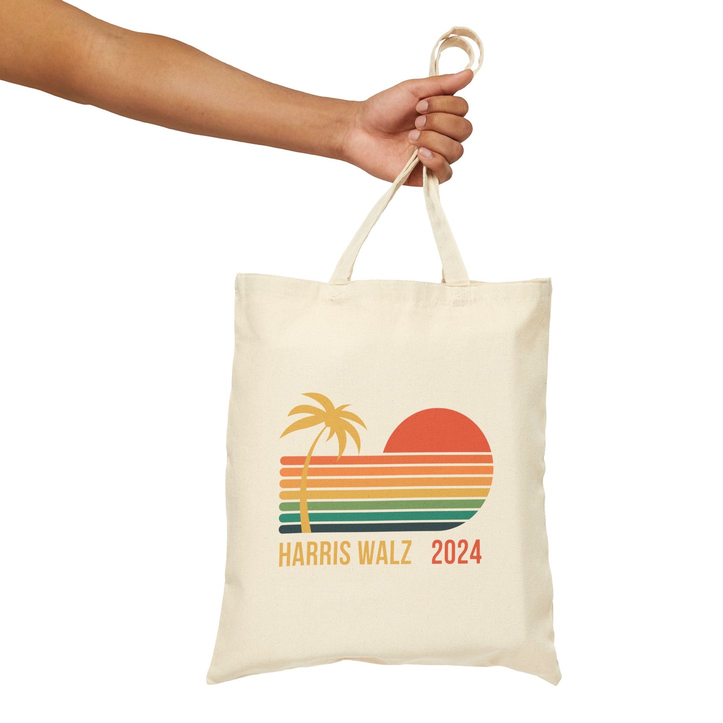 Palm Tree Harris Walz Cotton Canvas Tote Bag