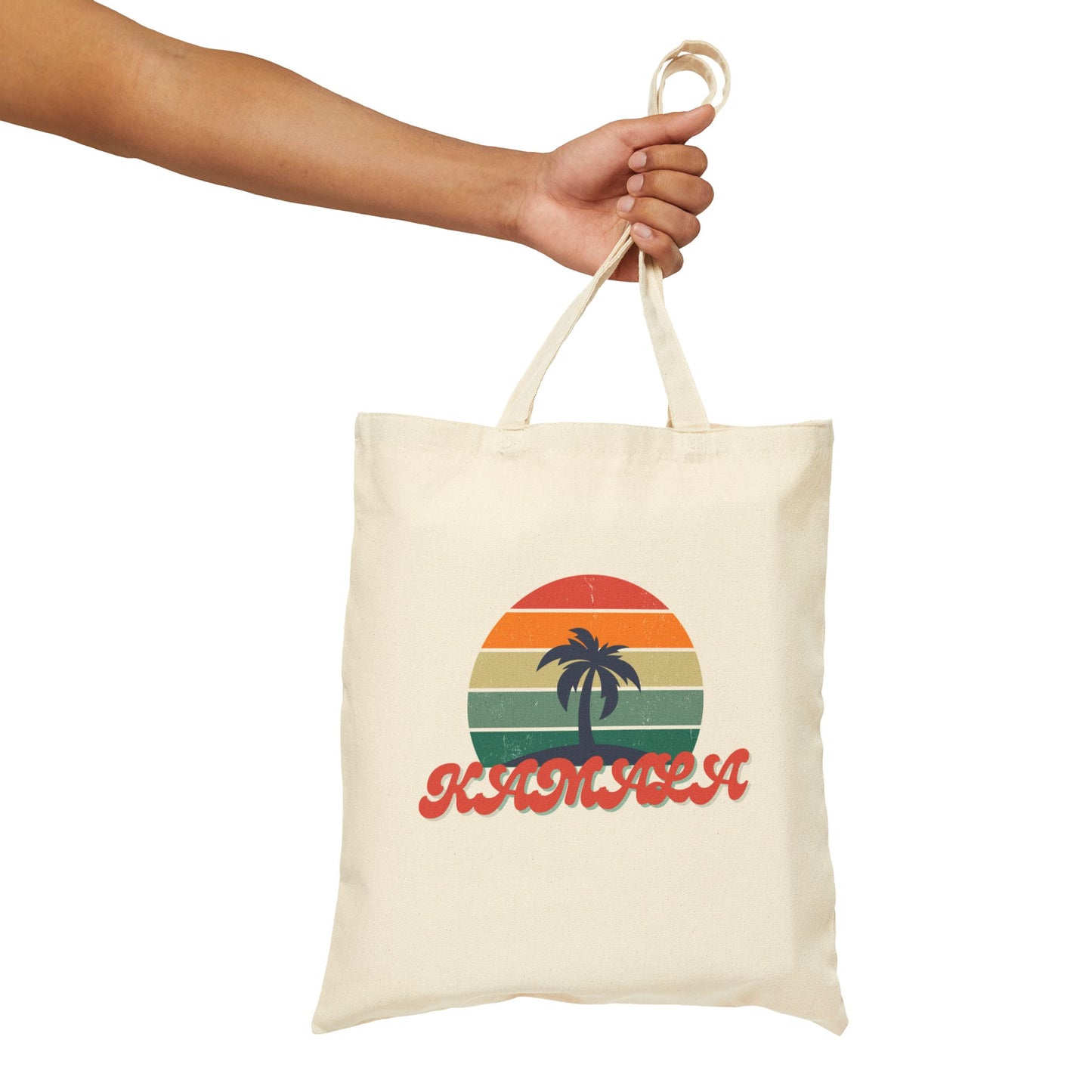 Palm Tree Kamala Cotton Canvas Tote Bag