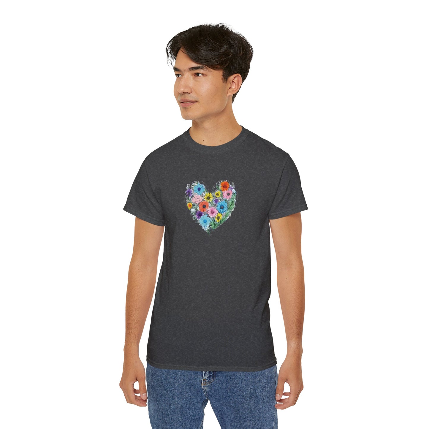 Floral Heart Men’s Ultra Cotton Tee