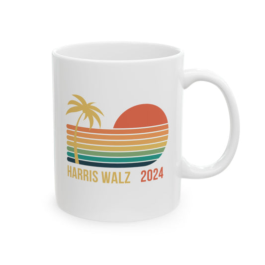 Palm Tree Harris Walz Ceramic Mug, (11oz)