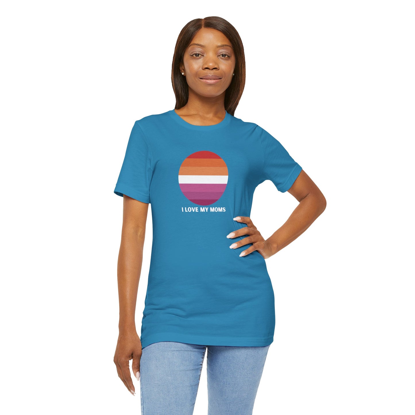 I Love My Moms Pride Jersey Short Sleeve Tee