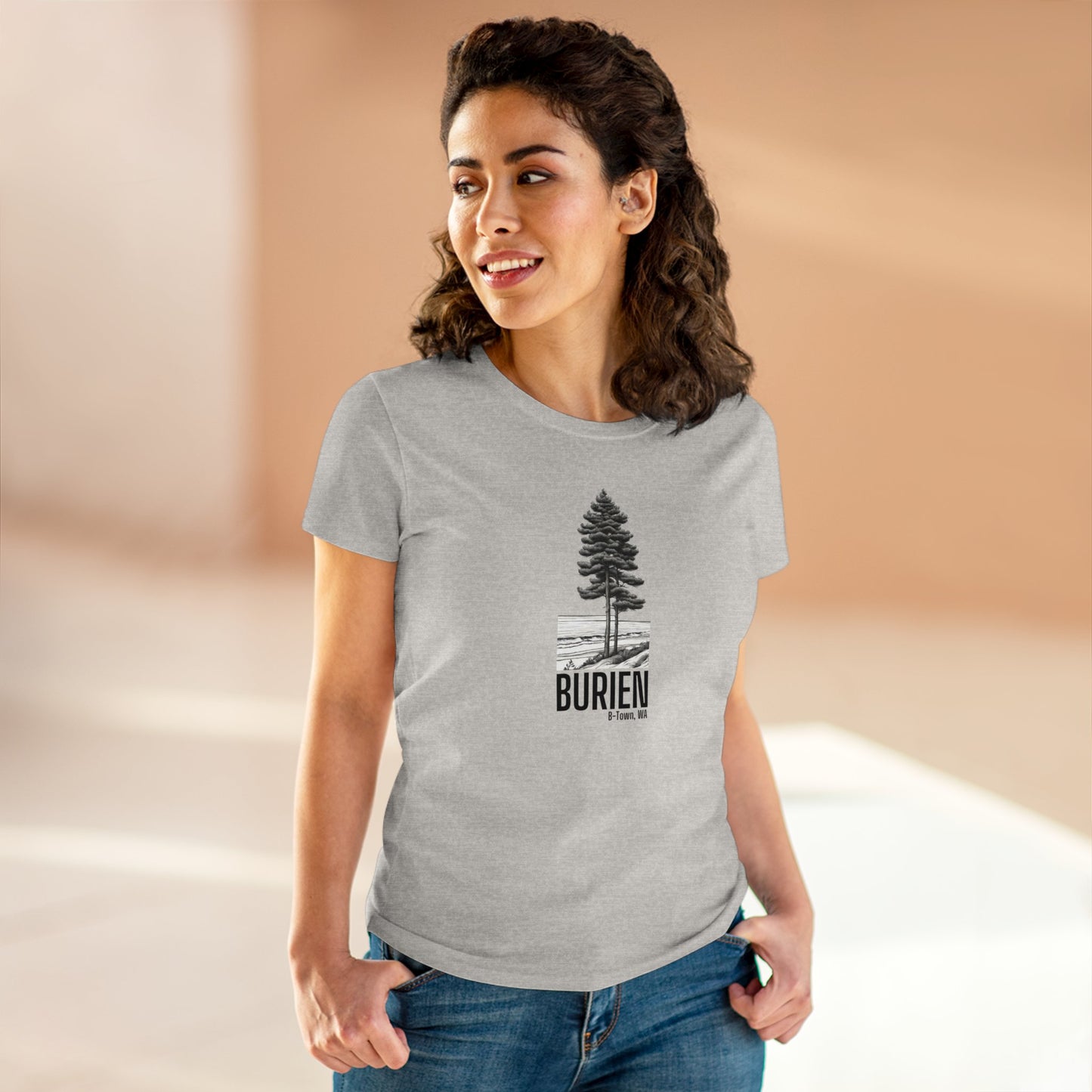 Burien WA Women's Midweight Cotton Tee