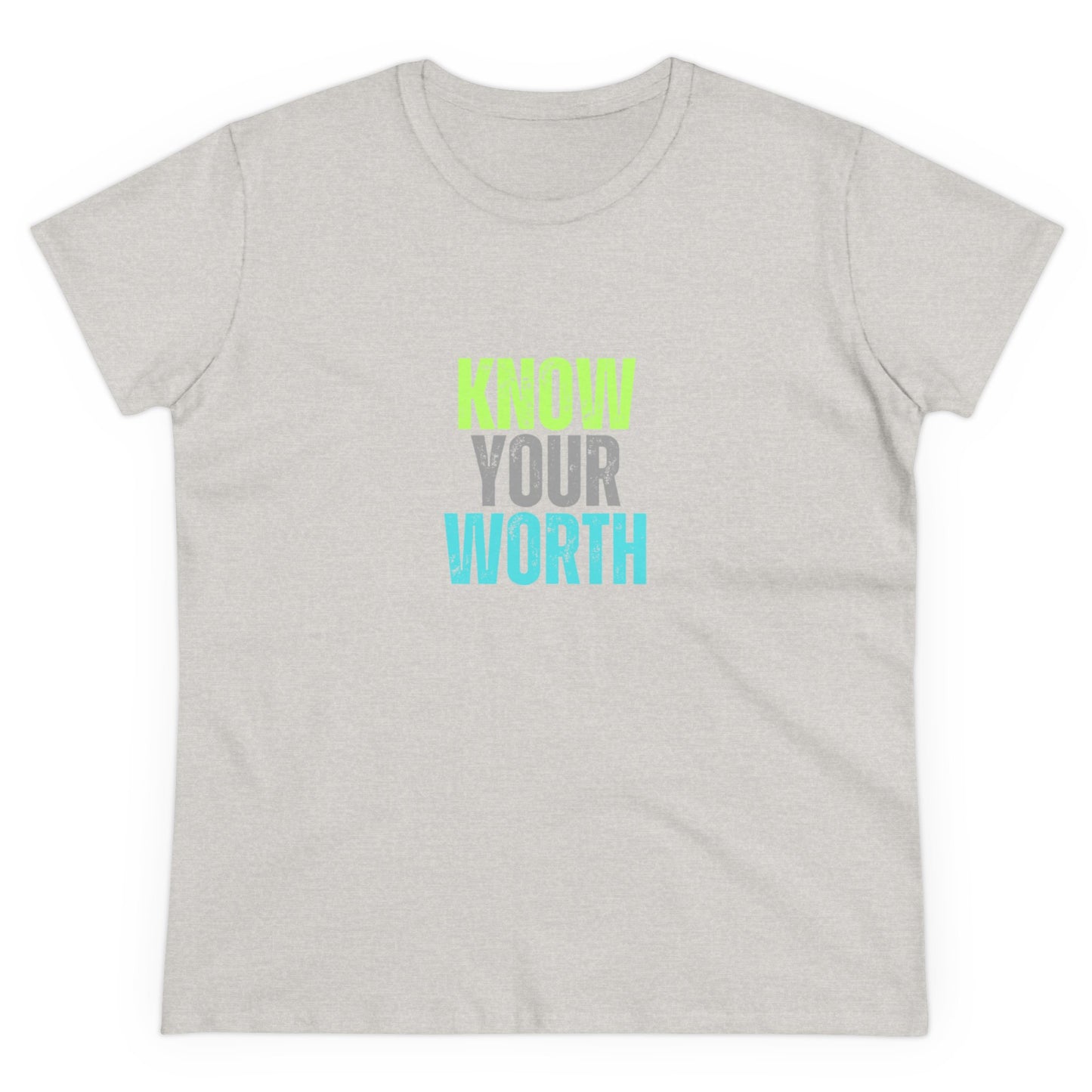 Know Your Worth Women's Midweight Cotton Tee