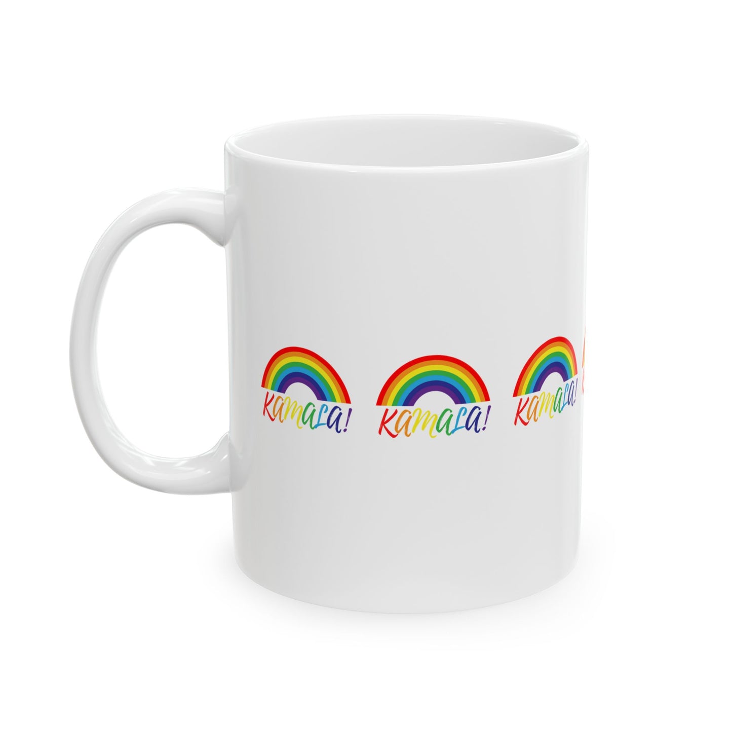 Rainbow Kamala Ceramic Mug, (11oz)