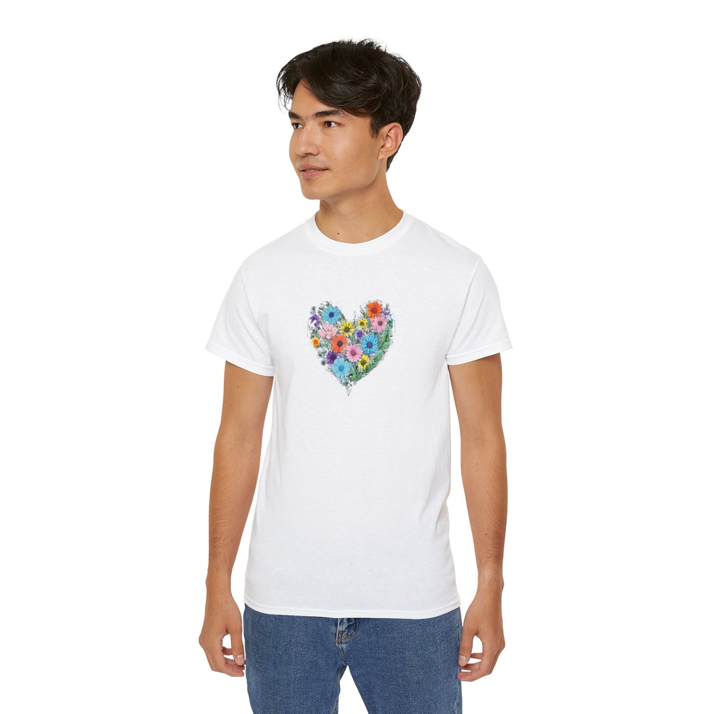 Floral Heart Men’s Ultra Cotton Tee