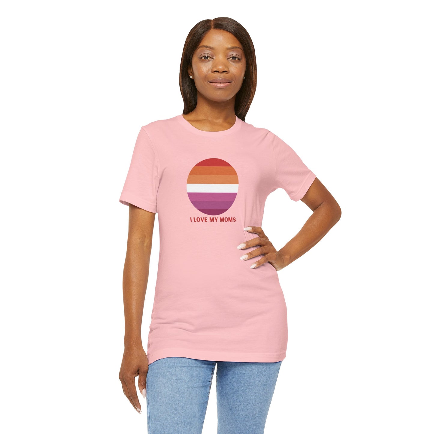 I Love My Moms Pride Jersey Short Sleeve Tee