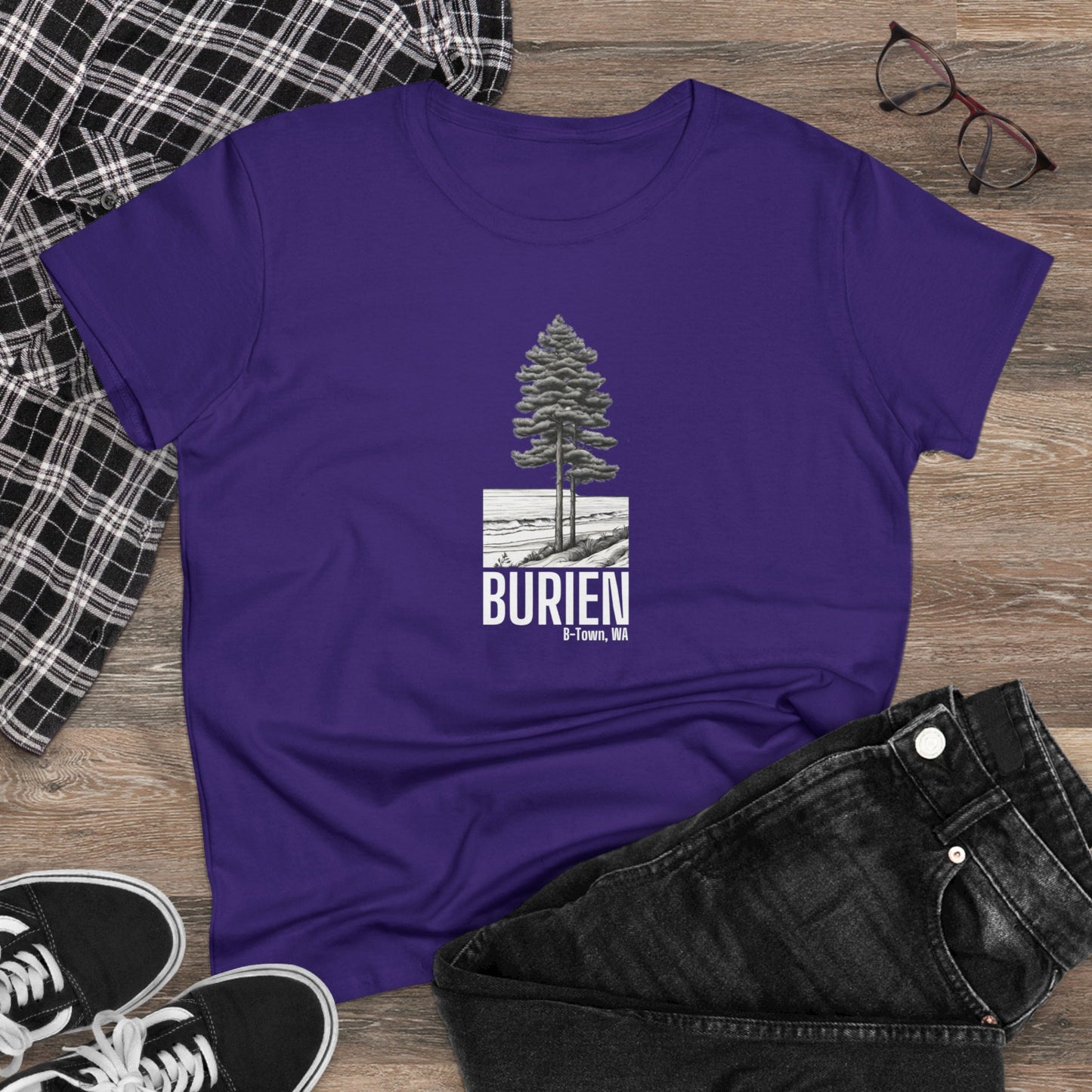 Burien WA Women's Midweight Cotton Tee