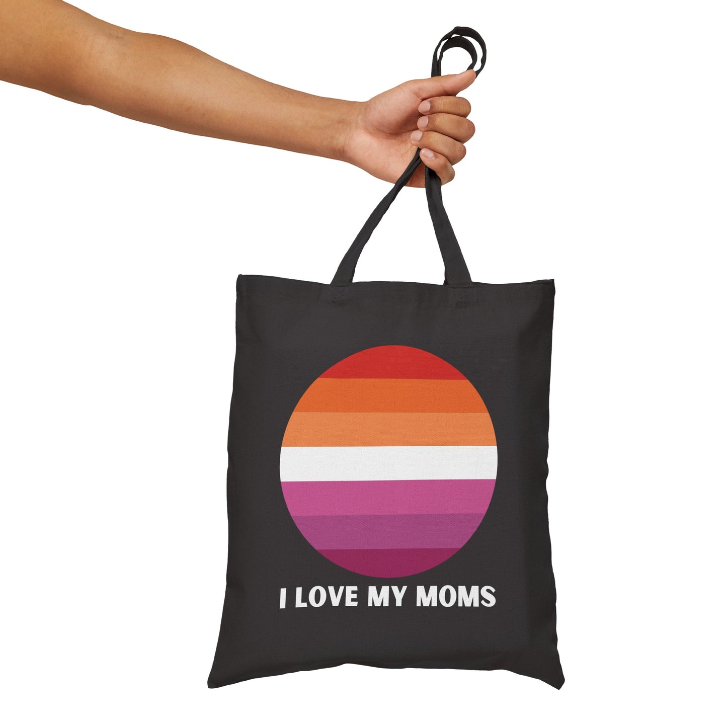 I Love My Moms Cotton Canvas Tote Bag