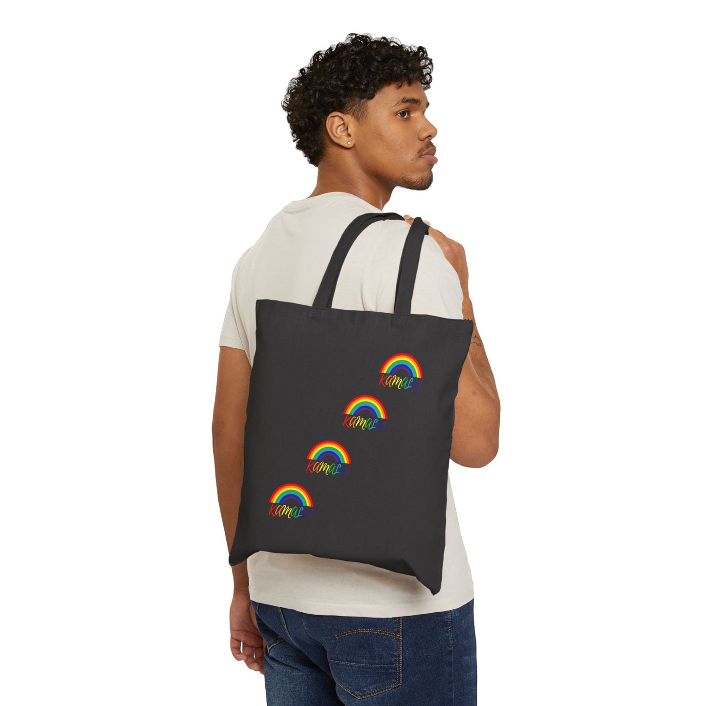 Rainbow Kamala Cotton Canvas Tote Bag