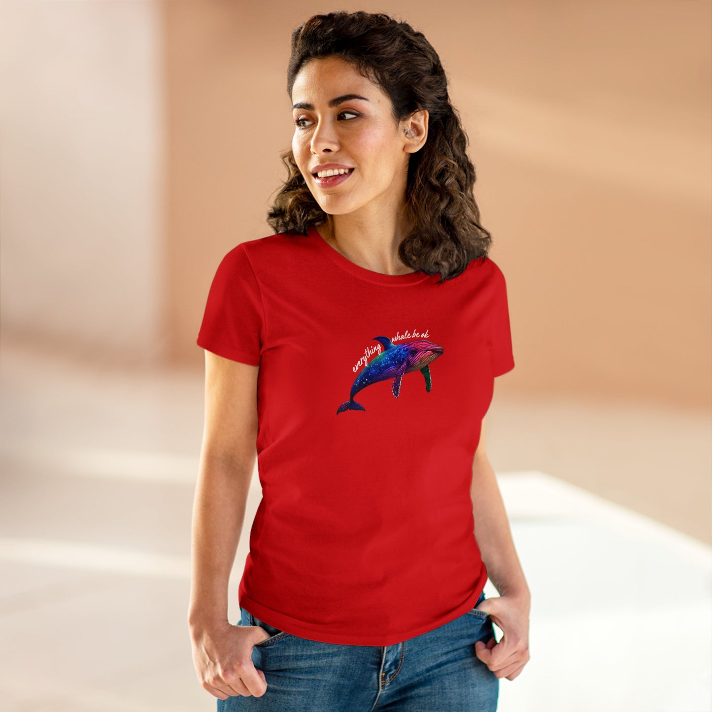 Everything Whale Be Ok Women's Midweight Cotton Tee