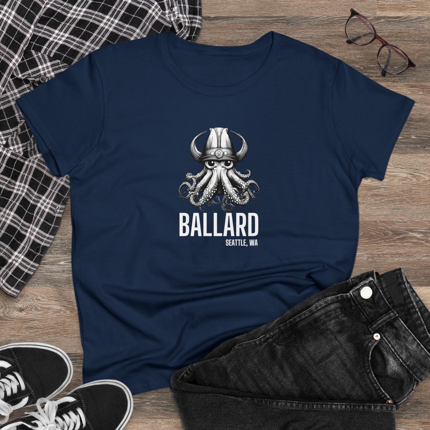 Ballard Octopus Women's Midweight Cotton Tee