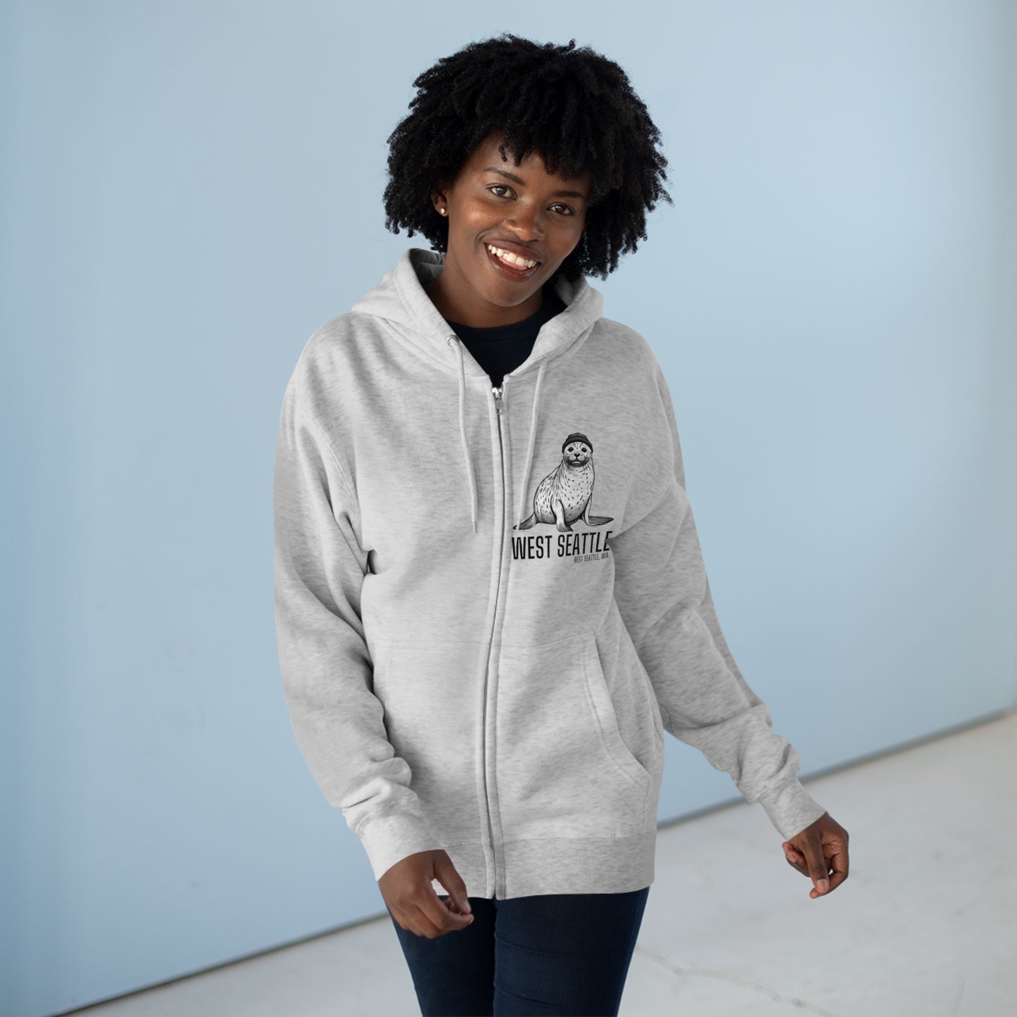 West Seattle Harbor Seal Unisex Zip Hoodie