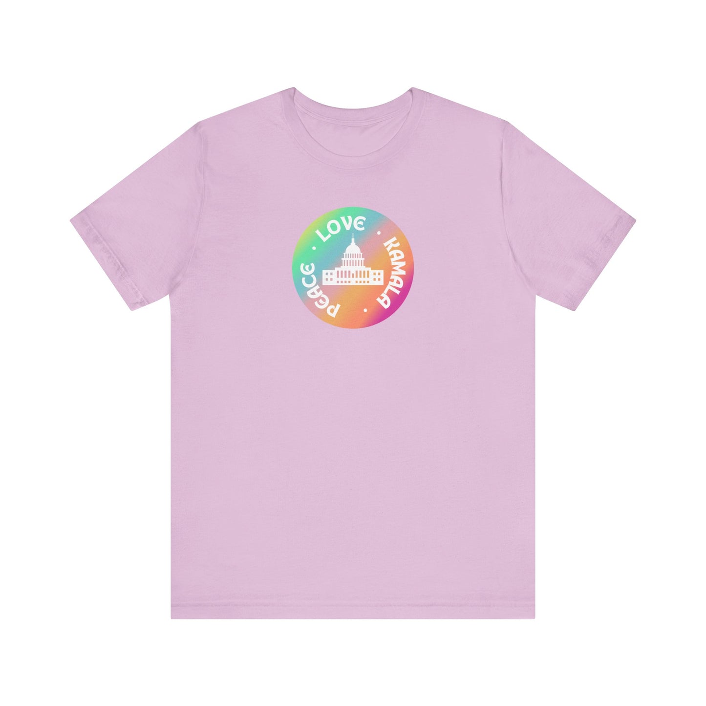 Rainbow Peace Love Kamala Jersey Short Sleeve Tee