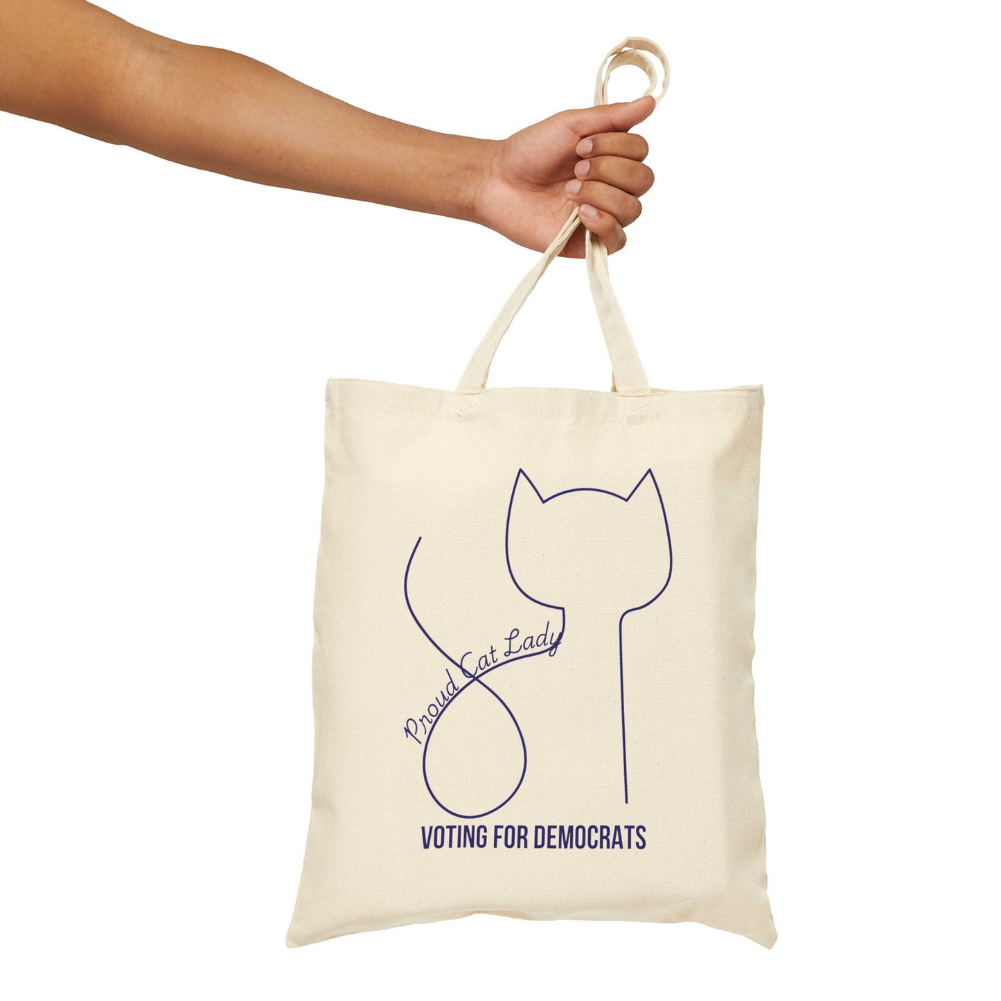 Proud Cat Lady Cotton Canvas Tote Bag