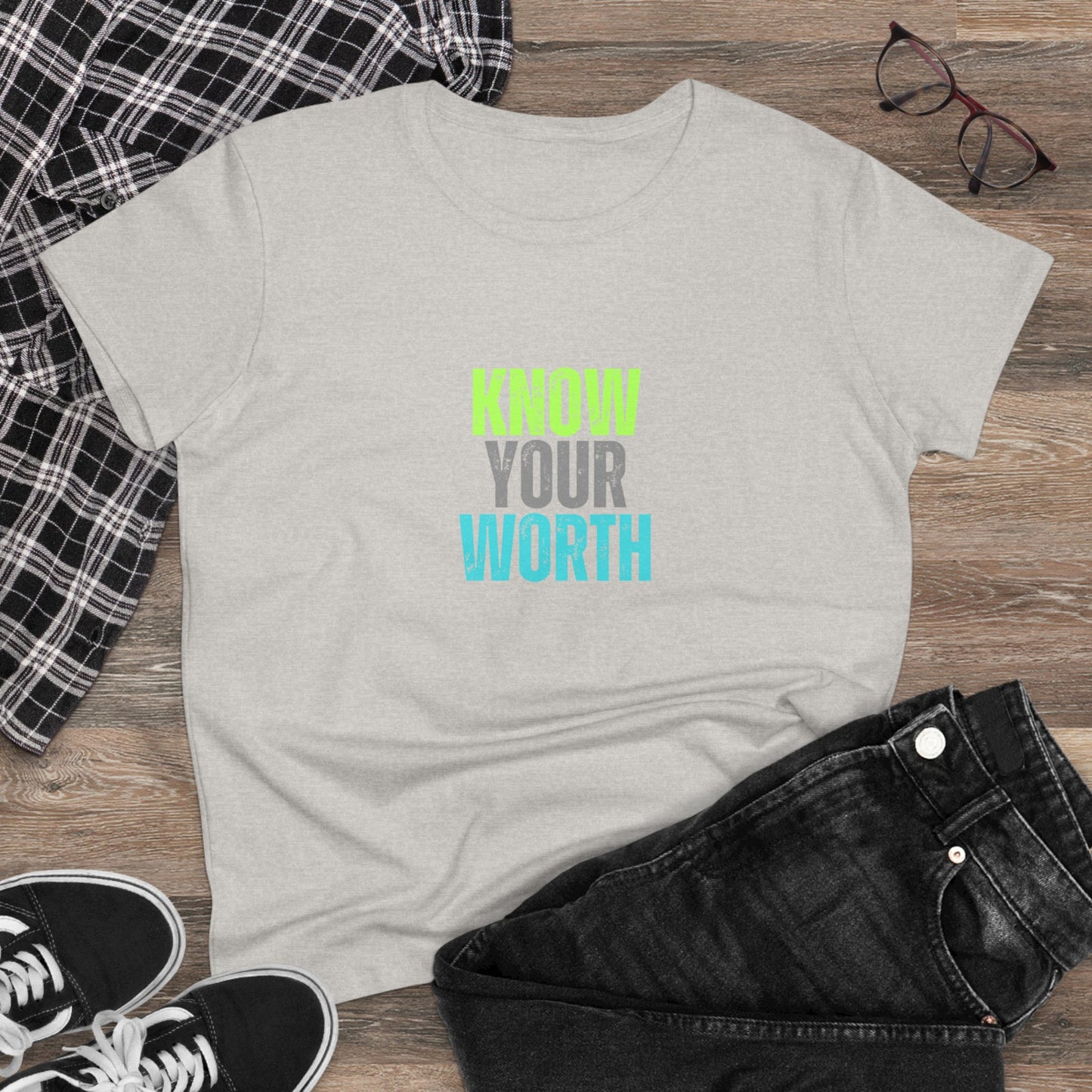 Know Your Worth Women's Midweight Cotton Tee