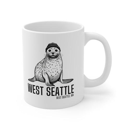 West Seattle Harbor Seal Ceramic Mug 11oz