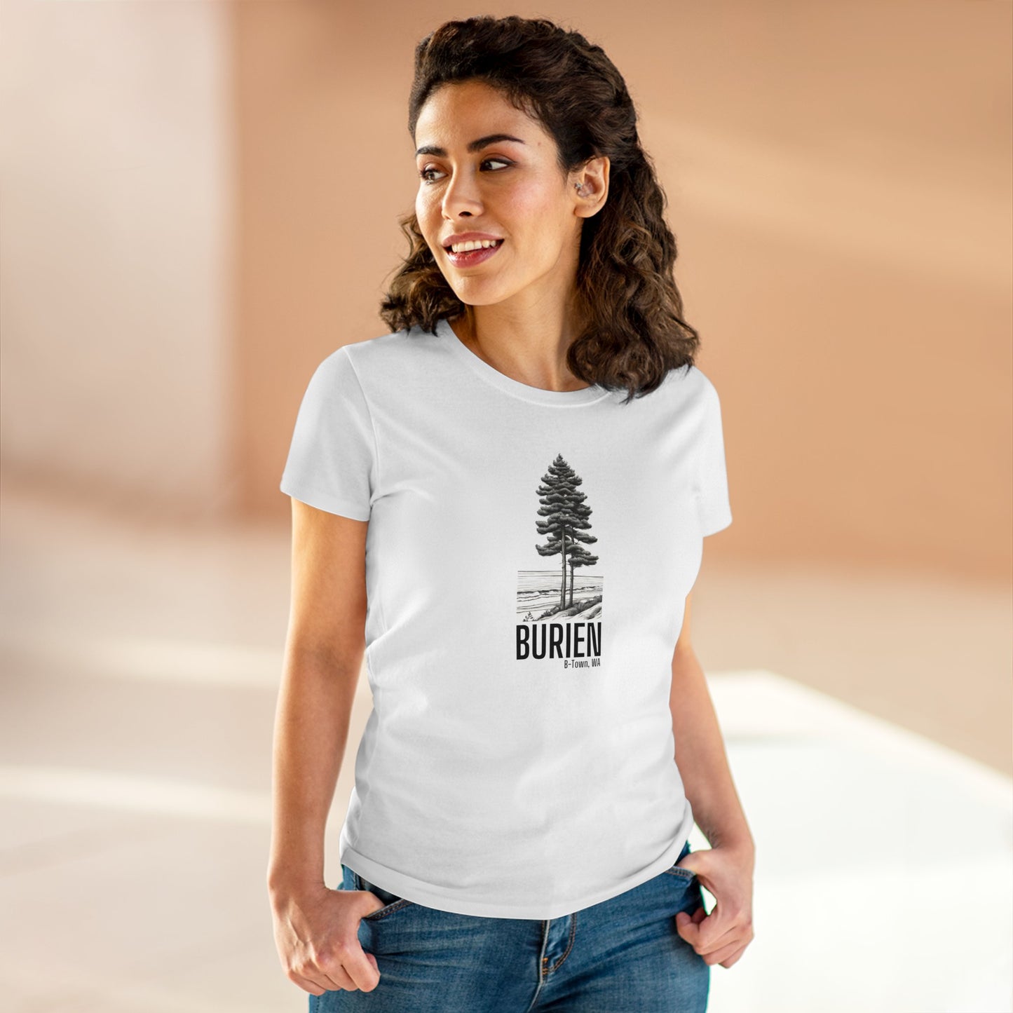 Burien WA Women's Midweight Cotton Tee