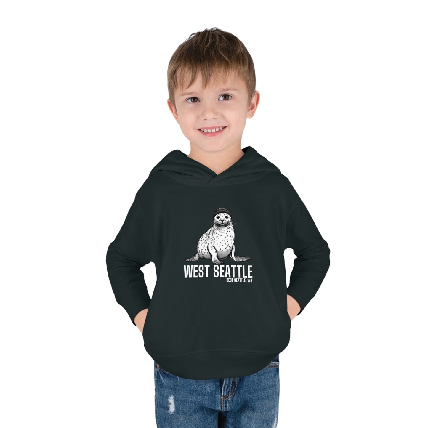 West Seattle Harbor Seal Toddler Pullover Fleece Hoodie