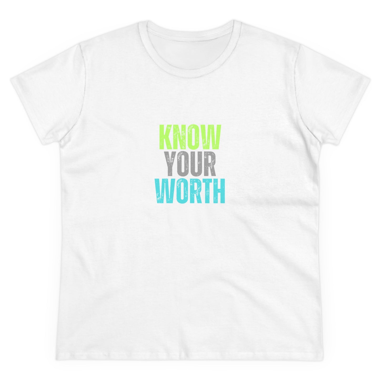 Know Your Worth Women's Midweight Cotton Tee