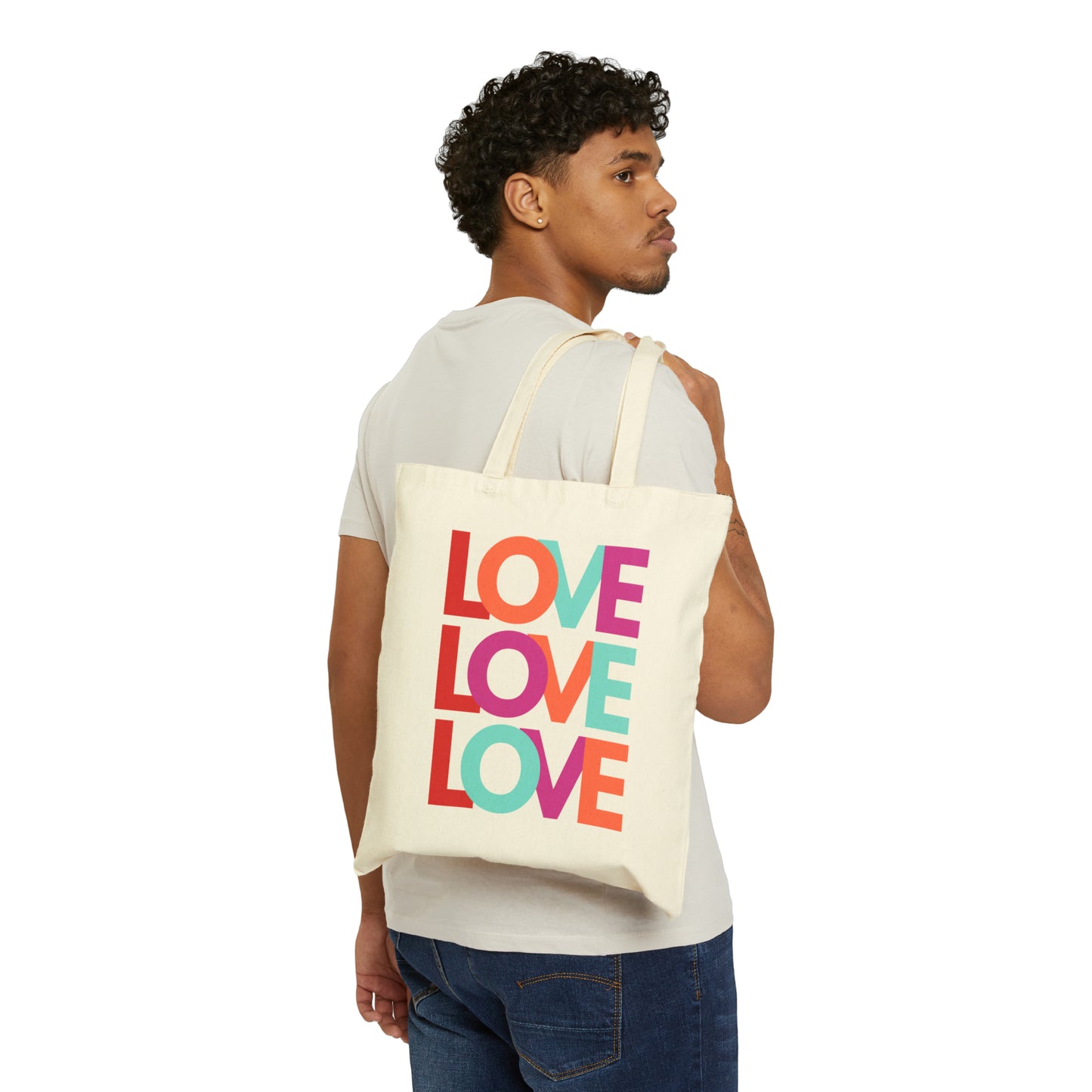 Love Cotton Canvas Tote Bag