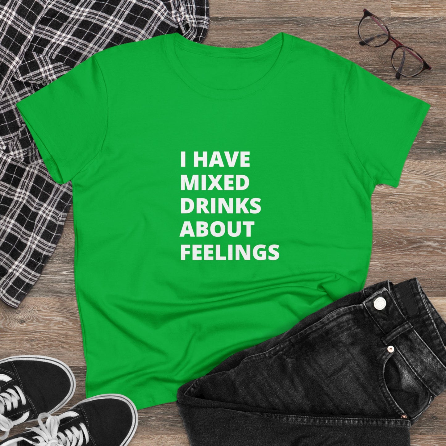 Mixed Drinks About Feelings Women's Midweight Cotton Tee