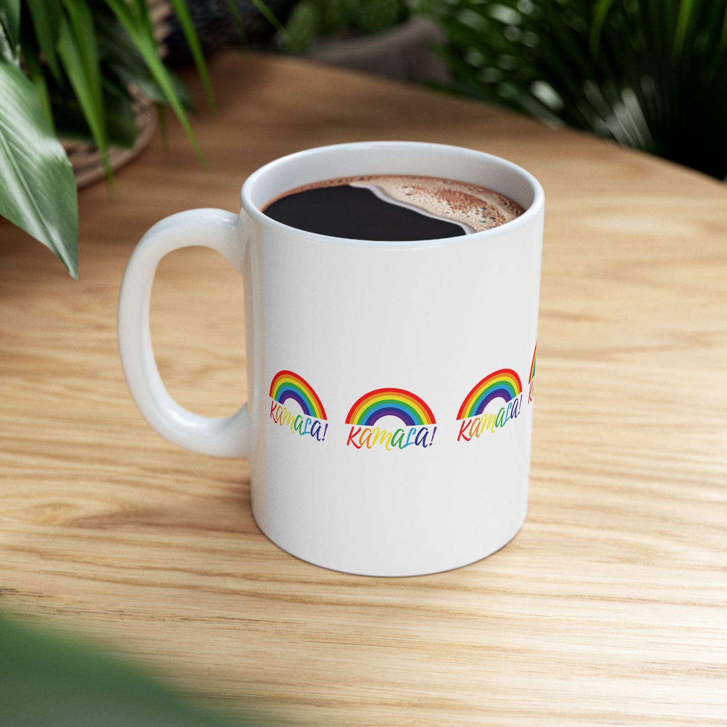 Rainbow Kamala Ceramic Mug, (11oz)