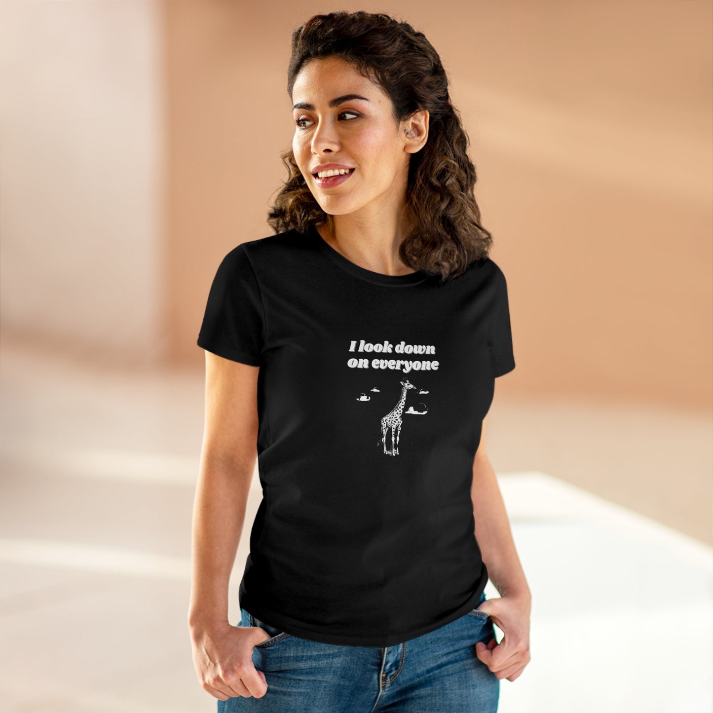 I Look Down On Everyone Women's Midweight Cotton Tee