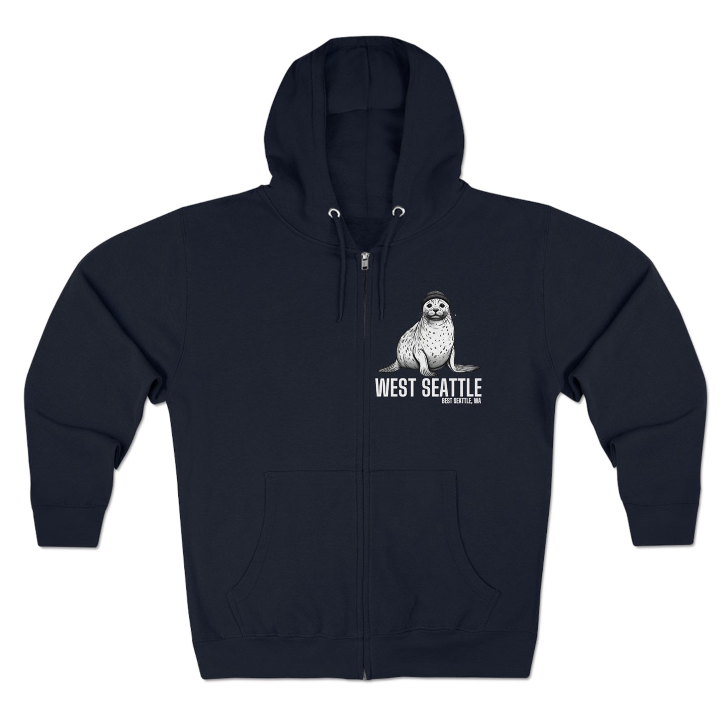 West Seattle Harbor Seal Unisex Zip Hoodie