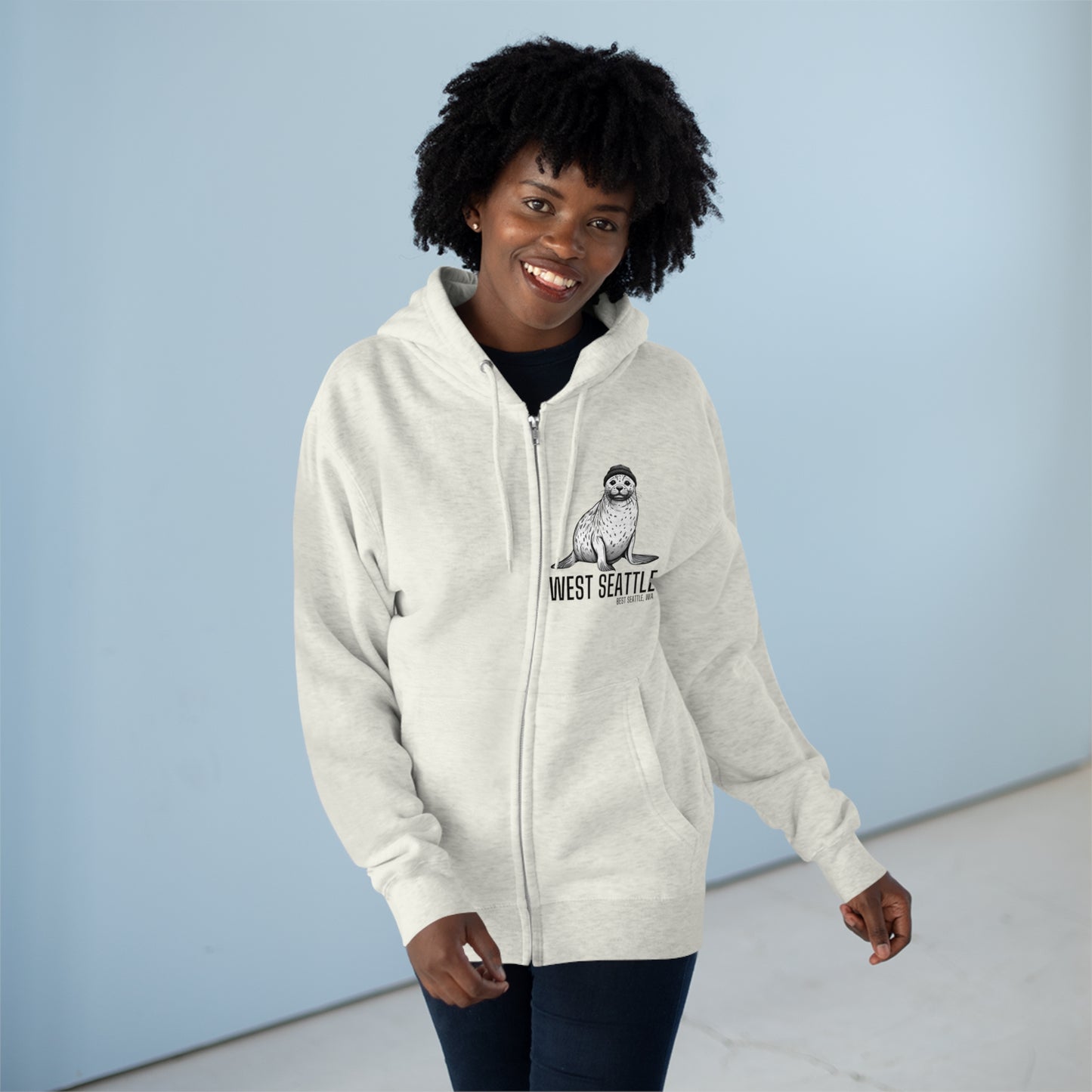 West Seattle Harbor Seal Unisex Zip Hoodie